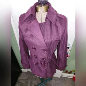 Purple Trench Coat Ladies Size Small